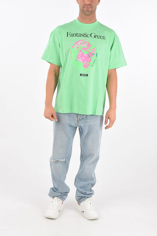 FANTASTIC GREEN Crew Neck Printed T-Shirt