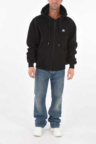 Felpa con zip STONE LOGO con dettaglio sul cappuccio