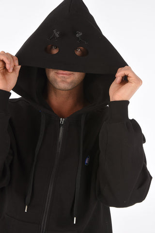 Felpa con zip STONE LOGO con dettaglio sul cappuccio