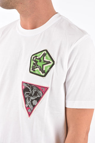 crew-neck T-JUBIND-SLITS-E1 t-shirt with print on the back
