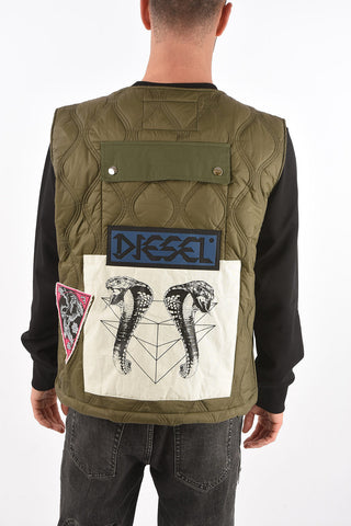 sleeveless J-LUKI jacket with patches