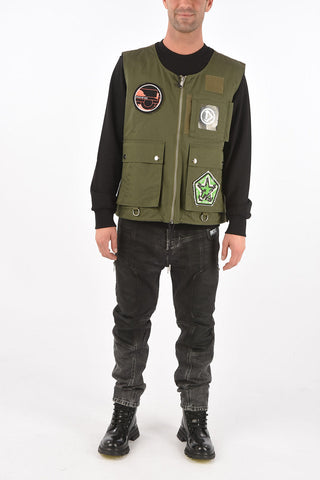 sleeveless J-LUKI jacket with patches