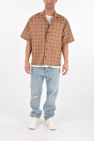 Snap Button Plaid Check Shirt