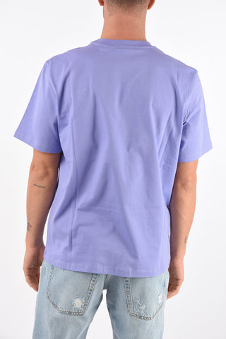 T-Shirt Girocollo in Cotone con Logo Stampato