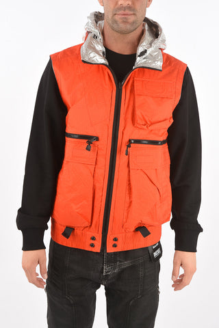 sleeveless J-GIOTIS reversible jacket with extractable hood