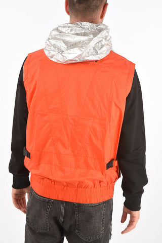 sleeveless J-GIOTIS reversible jacket with extractable hood