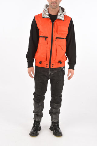 sleeveless J-GIOTIS reversible jacket with extractable hood