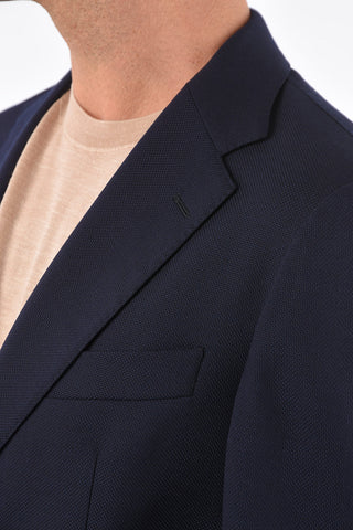 Blazer in lana con tasche a toppa