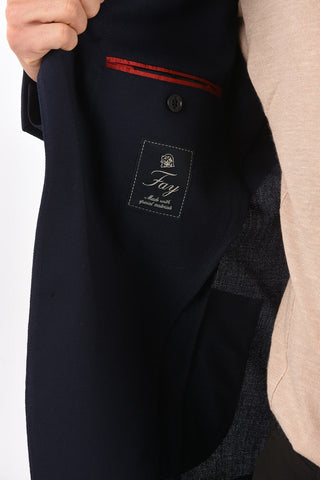 Blazer in lana con tasche a toppa