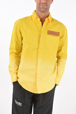 Pinstriped Denim Shirt with Breast-pocket