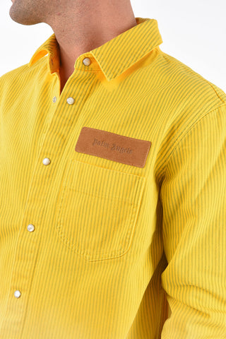 Pinstriped Denim Shirt with Breast-pocket