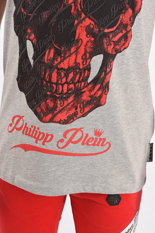 Crew Neck ALLOVER SKULL Cotton T-Shirt