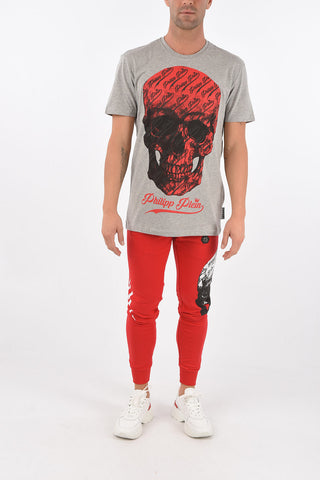Crew Neck ALLOVER SKULL Cotton T-Shirt