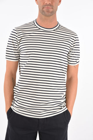T-Shirt SLIM FIT Girocollo a Righe in Cotone