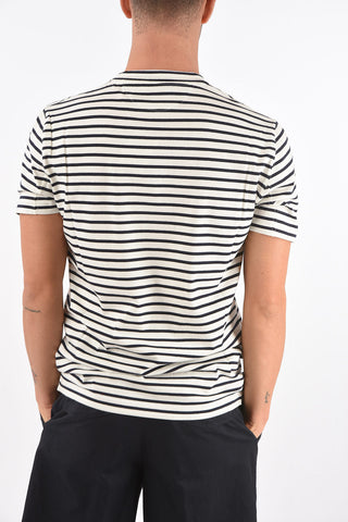 T-Shirt SLIM FIT Girocollo a Righe in Cotone