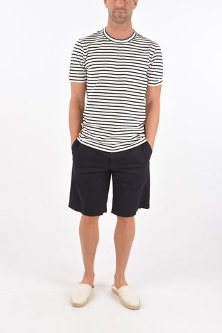 T-Shirt SLIM FIT Girocollo a Righe in Cotone