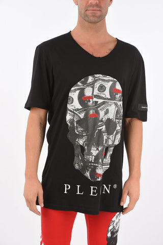 PLATINUM CUT V Neck DOLLAR Cotton T-Shirt