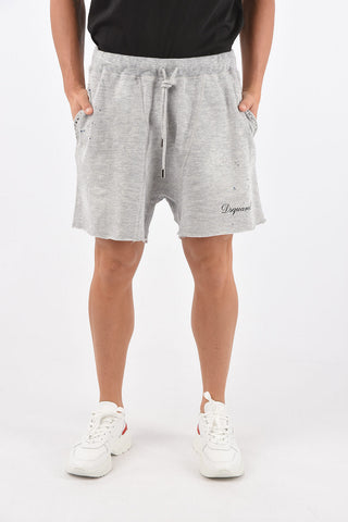 Raw-cut Edged Jersey Shorts with Studs