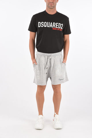 Raw-cut Edged Jersey Shorts with Studs