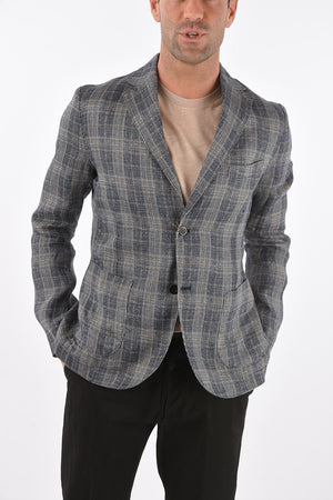 Glen Checked Blazer with Patch Pockets
