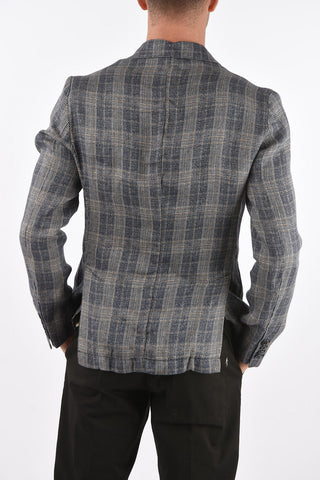 Glen Checked Blazer with Patch Pockets