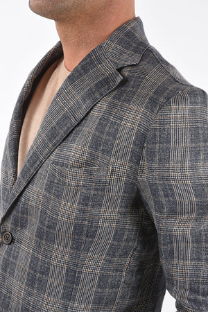 Glen Checked Blazer with Patch Pockets