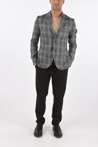 Glen Checked Blazer with Patch Pockets