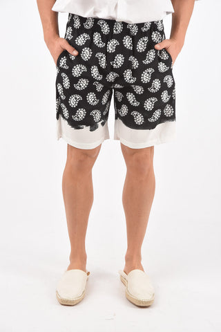 Paisley Printed Shorts with Waist Drawstring