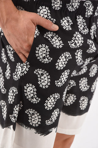 Paisley Printed Shorts with Waist Drawstring