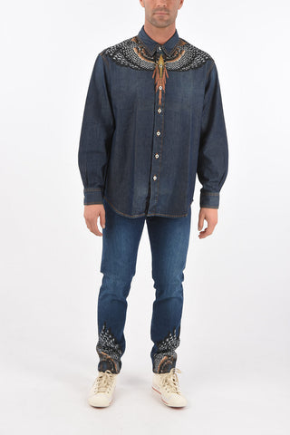 Jeans 5 Tasche WINGS con Fondo Stampato