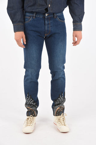 Jeans 5 Tasche WINGS con Fondo Stampato