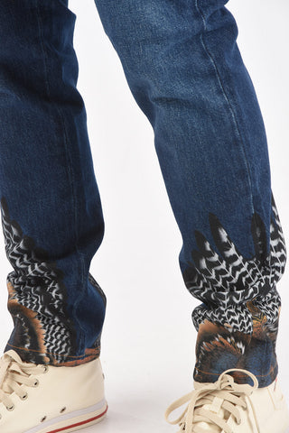 Jeans 5 Tasche WINGS con Fondo Stampato