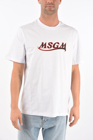 Crew Neck Printed Logo Cotton T-Shirt
