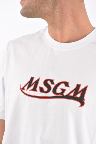 Crew Neck Printed Logo Cotton T-Shirt