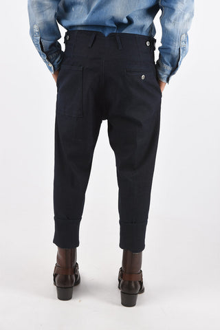 Single-pleated Multipocket Denim Pants