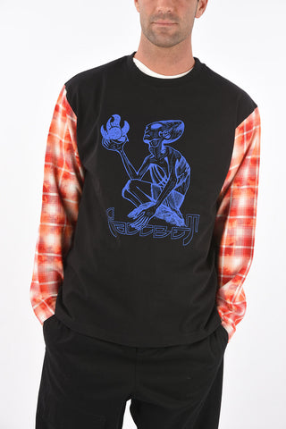 Tartan long sleeve t-shirt with print