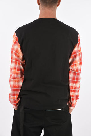 Tartan long sleeve t-shirt with print