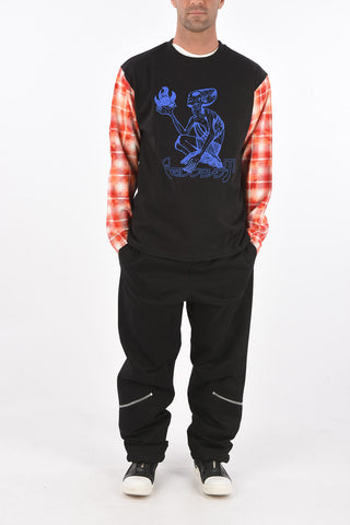 Tartan long sleeve t-shirt with print