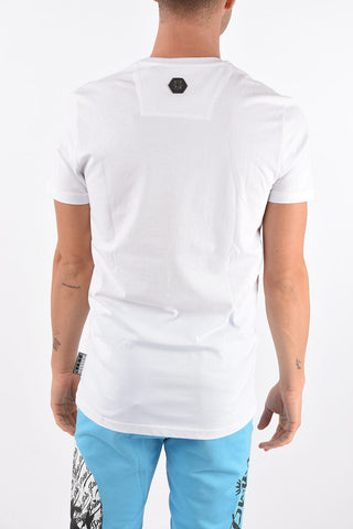 Crew Neck ALLOVER SKULL Cotton T-Shirt