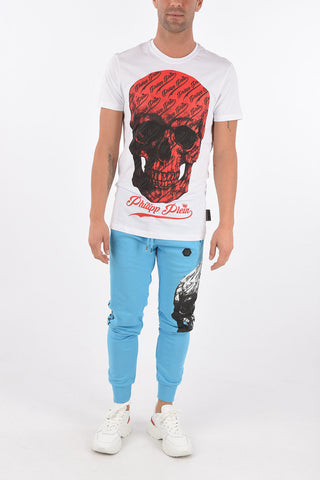 Crew Neck ALLOVER SKULL Cotton T-Shirt