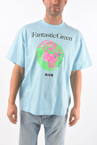FANTASTIC GREEN Crew Neck Printed T-Shirt