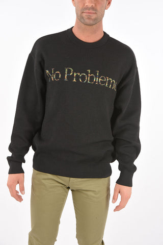Crewneck Sweater SPACE DYE with NO PROBLEMO Embroidery