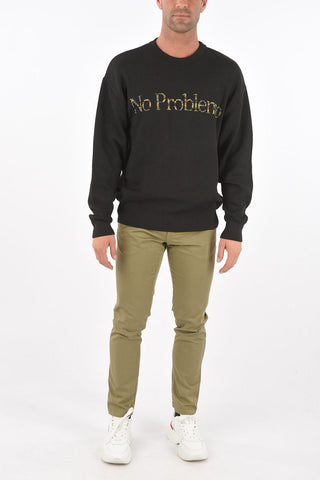 Crewneck Sweater SPACE DYE with NO PROBLEMO Embroidery