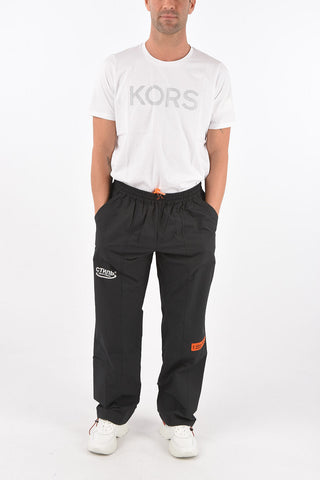 Elastic Waistband Nylon Pants with Drawstring