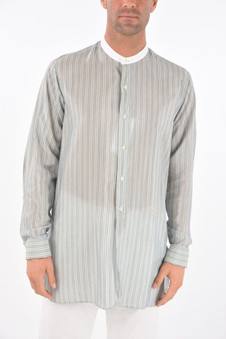 Striped Shirt with Mandarin collar