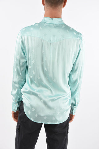 Printed Satin Shirt with 2 Breast Pockets