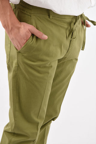 Elastic waist pants with drawstring