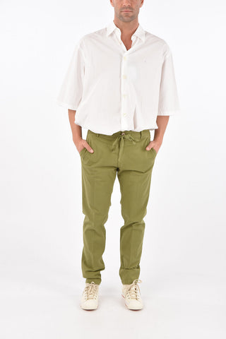 Elastic waist pants with drawstring