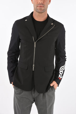 Blazer in Lana Stretch con Zip Frontale