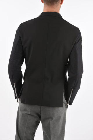 Blazer in Lana Stretch con Zip Frontale